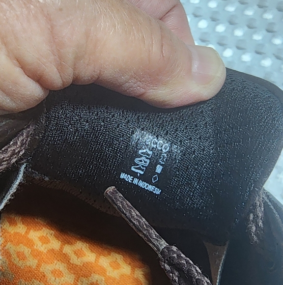 ECCO EUC MENS SIZE 40 eur 7 US BROWN RUB NUB LEATHER SNEAKERS SHOES - Picture 9 of 10